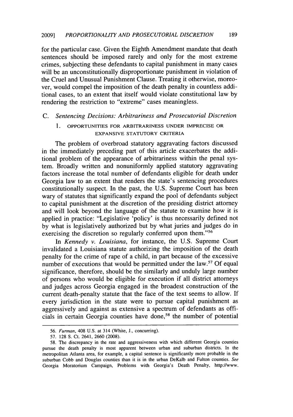 2009] PROPORTIONALITY AND PROSECUTORIAL DISCRETION 189 for the particular case.