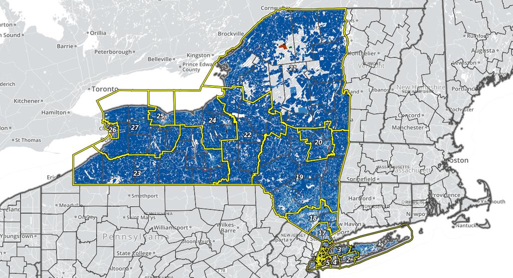 Interactive Map of New York Congressional Districts that includes demographic