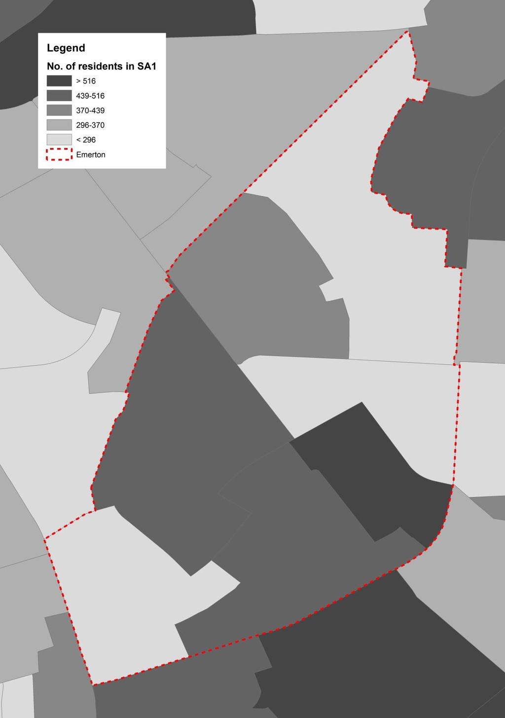 Community profile in detail Figure A4: Population distribution, Emerton SSC, 2011 Source: ABS 2011 Census, TableBuilder Pro Emerton is generally of relatively low density, with half of the SA1s