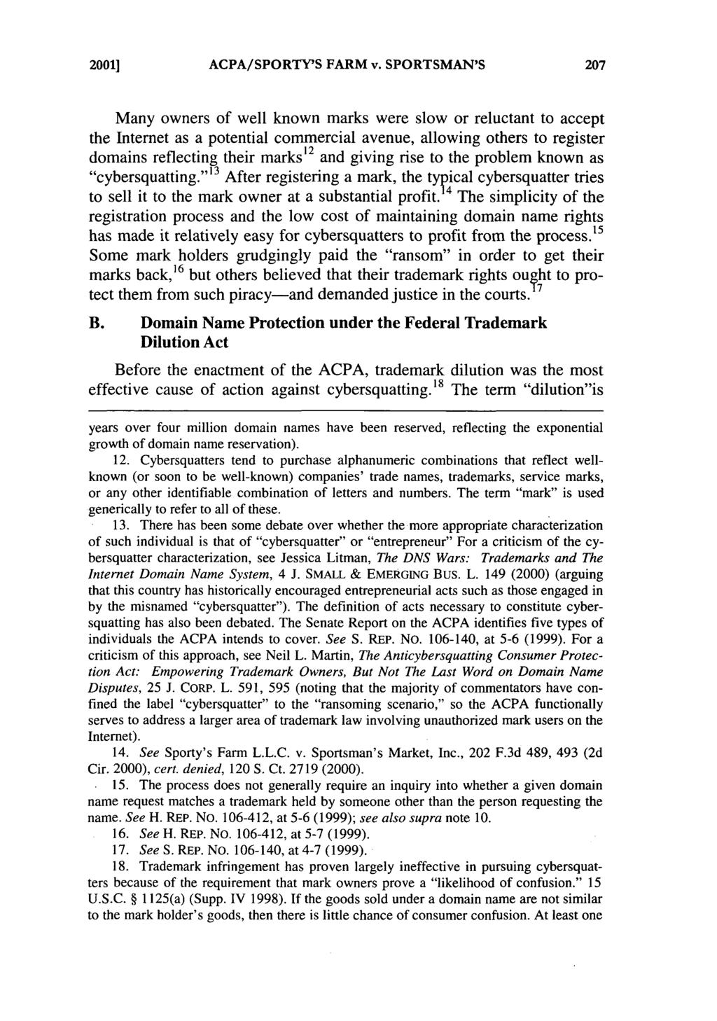 2001] ACPA/SPORTY'S FARM v.