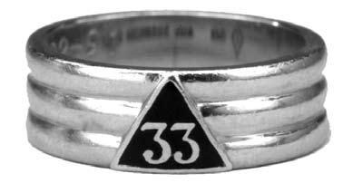 This ring may be plain without any device or mark on the outside of it, or it may have on the outside of it an equilateral triangular-shaped plate with the numerals 33 on same.