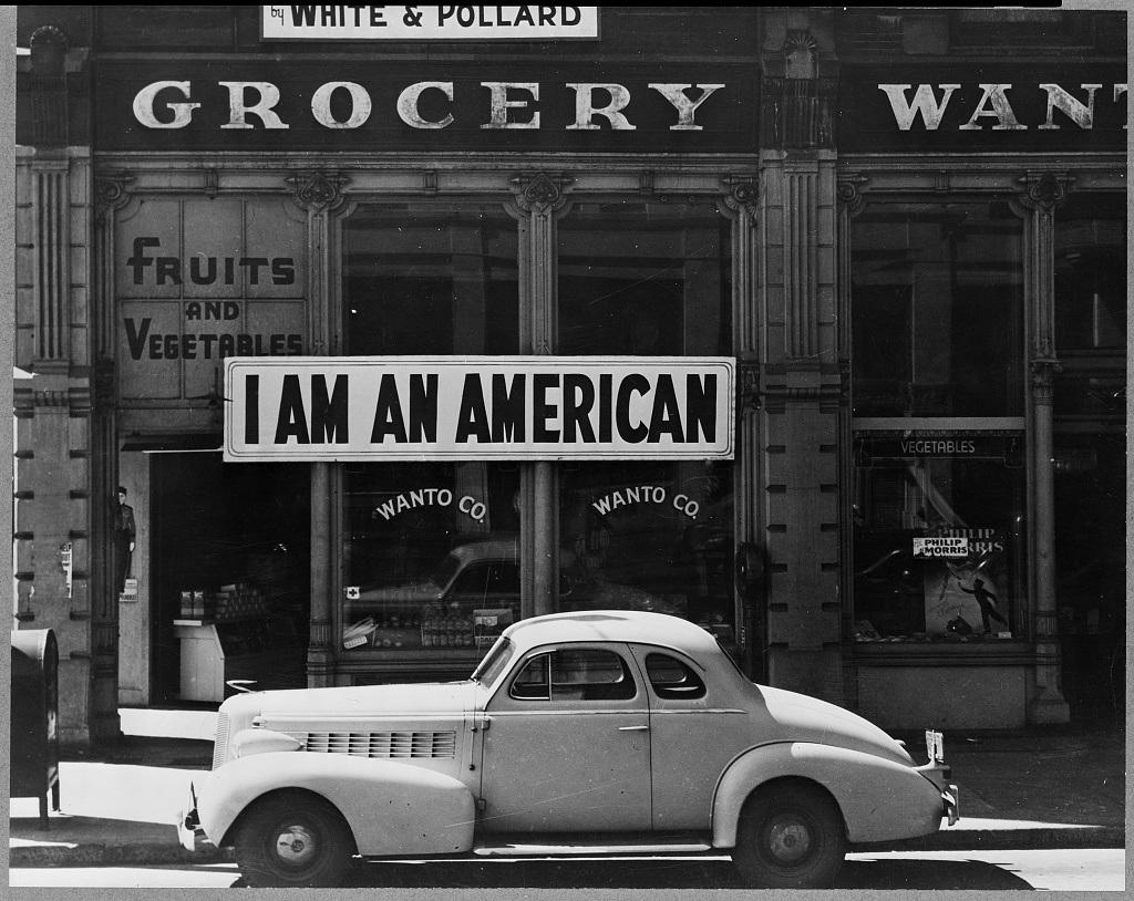 Sign posted by Japanese-American