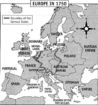 A GRAND TOUR OF 18 TH -CENTURY EUROPE In the 1700s, Europe was not organized into a series of