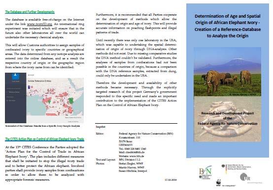 Nationally produced brochures or leaflets on CITES During the reporting period Germany s Management Authority of the