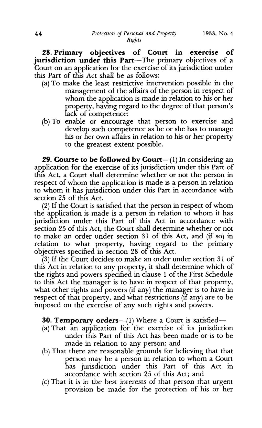 44 Protectwn of Personal and Property RIghts 1988, No. 4 28.
