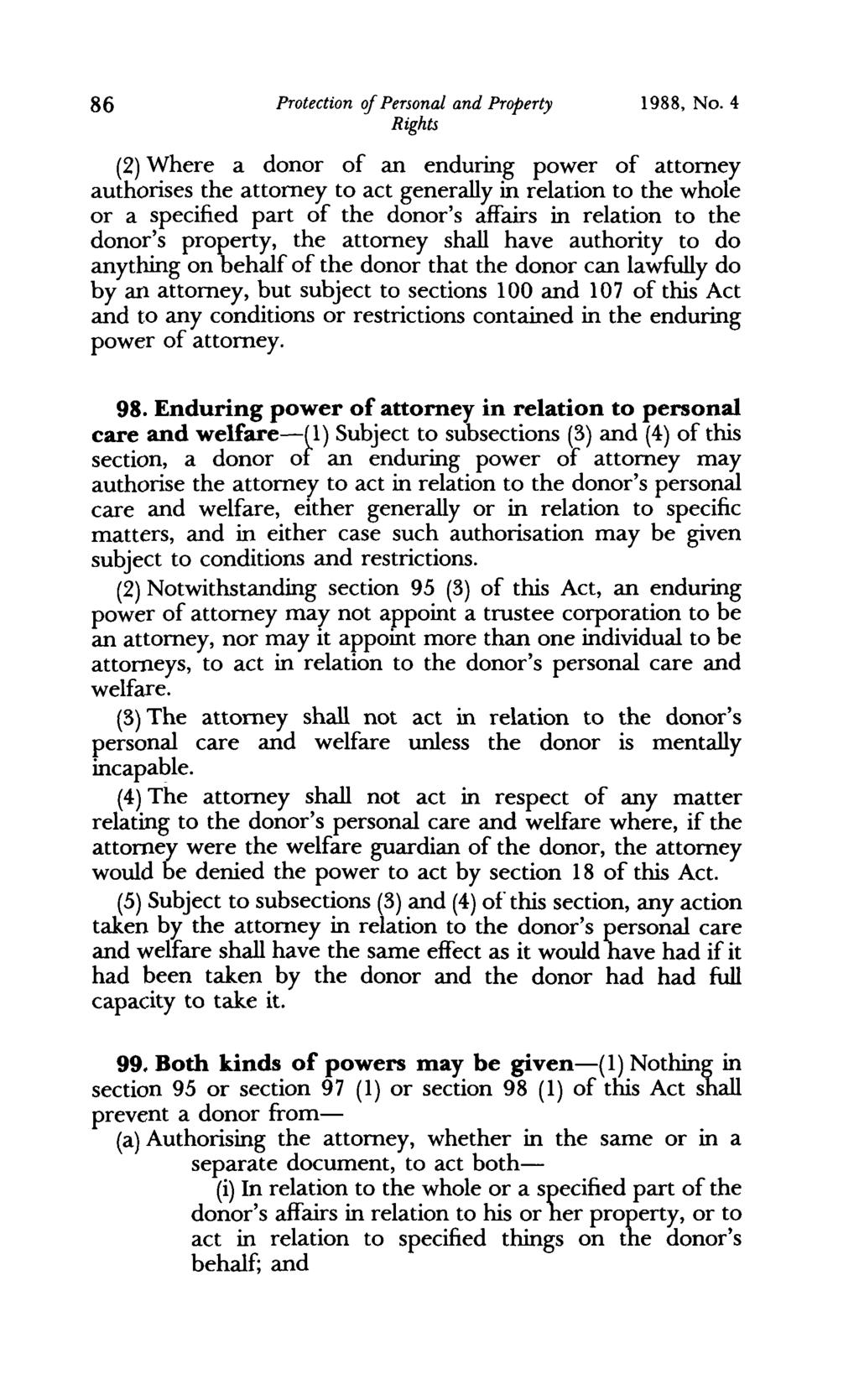 86 Protection of Personal and Property 1988, No.