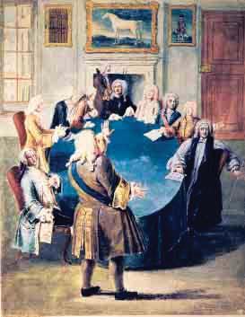 Constitutional monarchy. From 1721 to 1742 the Whigs controlled the House of Commons, led by Walpole, the government s prime minister.