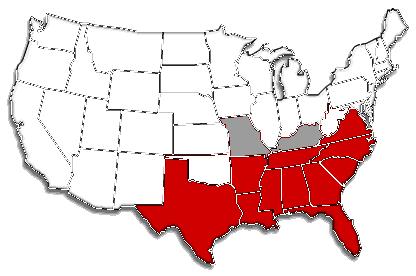 Alabama, Georgia, Louisiana, and then Texas.
