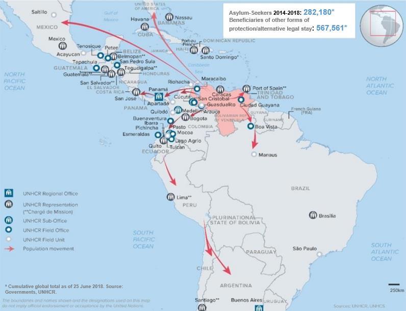 FACT SHEET Venezuela Situation As of June 2018 Between 2014 and 2018, some 282,180 asylum claims have been lodged by Venezuelans, over 113,000 in 2017 alone.