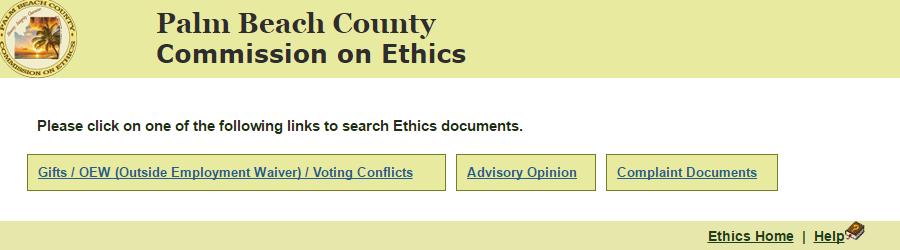 website provides users with access and links to the Palm Beach County Inspector General, the State Attorney