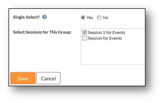 4. Select Sessions for This Group: Select the appropriate sessions that should be grouped into the session group/category.