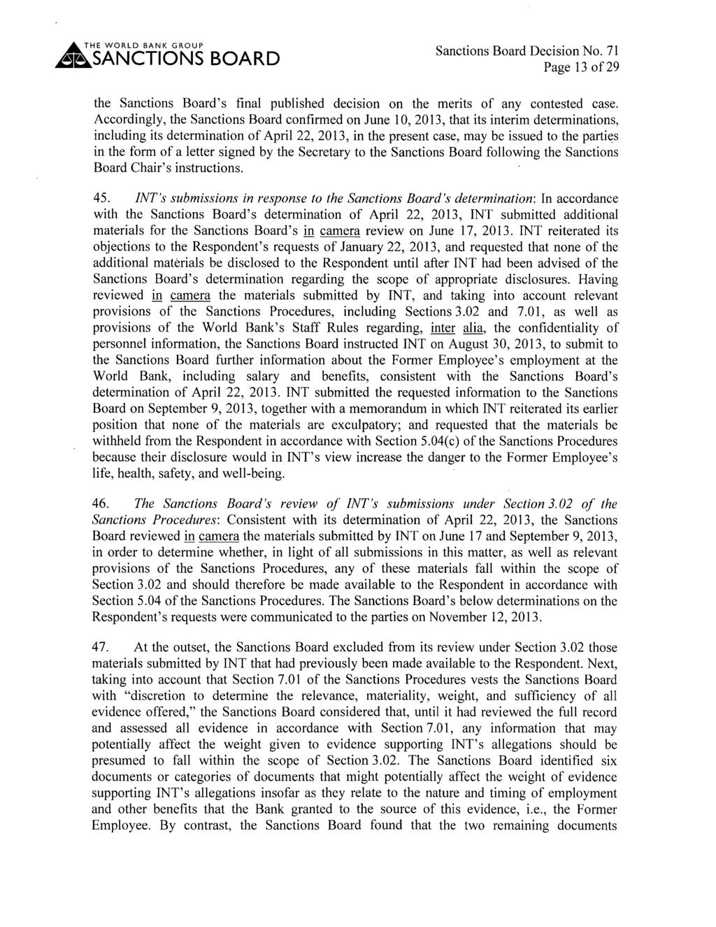 Page 13of29 the Sanctions Board's final published decision on the merits of any contested case.