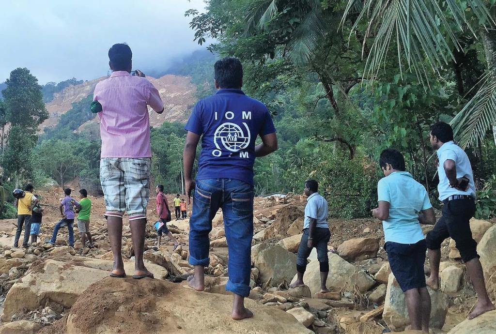 IOM first responders at Aranayake landslide site in Kegalle District.