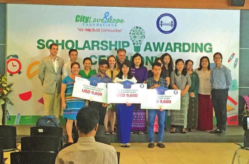 City Love & Hope Foundation provides USD 28,800 for three scholarship students SOCIAL 15 A ceremony was held to award scholarships to three students who had achieved the entrance to the