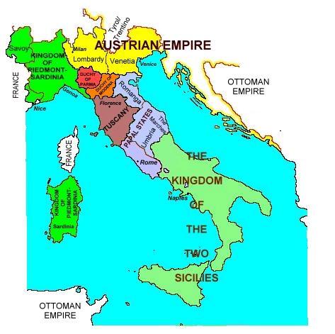 Sardinia-Piedmont The former Duchy of Savoy meanwhile, originally based on limited territories north of the Alps, had expanded to also include Nice, Piedmont (an extensive