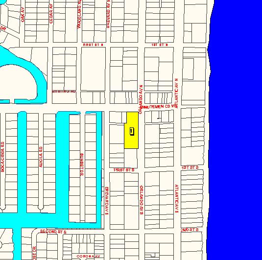 Atlantic Ocean SUBJECT PROPERTY PROPOSED FIRE STATION (generalized) Parcel ID # s 25-37-15-DD-00033.0-0001.00, 25-37-15-DD-00033.0-0006.00, 25-37-15-DD- 00033.0-0008.00, and 25-37-15-DD-00033.0-0022.