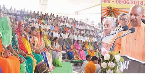 WANTED Chief Minister Yogi Adityanath interacting with gram pradhans in Sitapur, on Friday The Chief Minister said that the UP government, in collaboration with Central government, had launched many