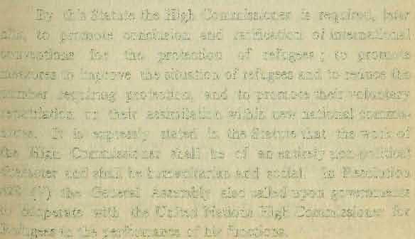 International agencies entrusted with the protection of refugees In 1921, with the conclusion of the first