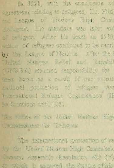These agreements dealt with various matters affecting refugees, including the issue of identity or travel