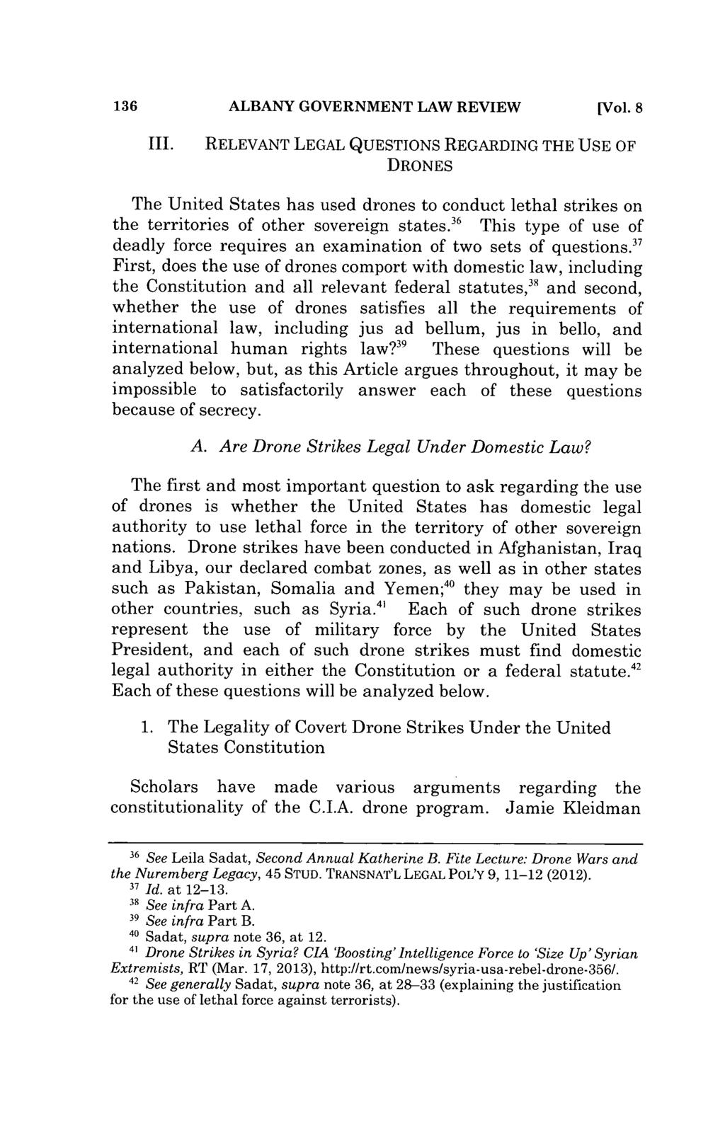 136 ALBANY GOVERNMENT LAW REVIEW [Vol. 8 III.