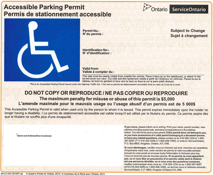 Individual Permit: Subject to Change (Prior to January 11, 2016) Orange permits were previously issued to individuals whose condition