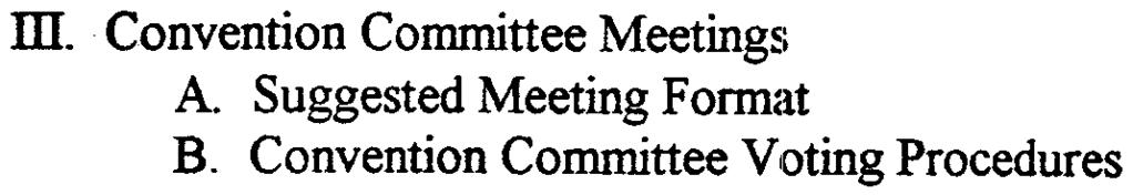 Convention Committee Meeting~i A. Suggested Meeting Format B.