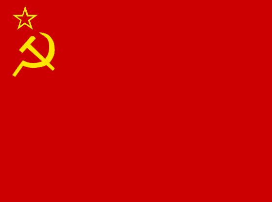 Flag: Hammer and sickle Red Soviet flag = Communism Red =