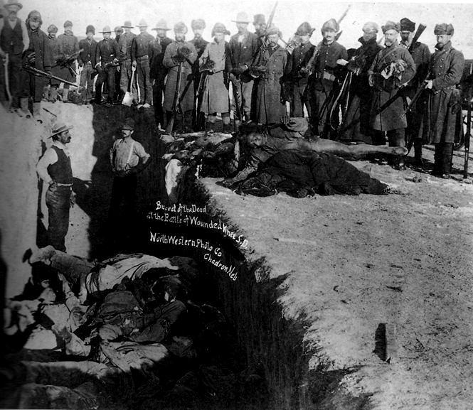 A civilian burial party and US Army officers
