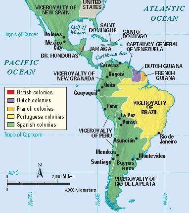 Revolutions 1800-1824 South America French influence during Napoleon Bolivar- Columbia/Venezuela/Ecuador Martin-Argentina/Chile O Higgins-Peru Mexico