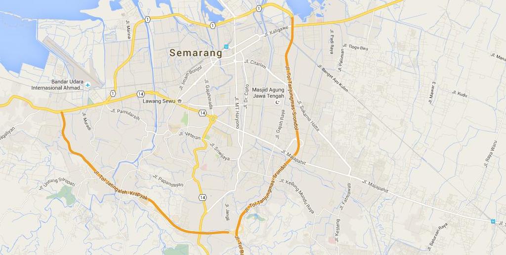 Figure 13: The location of the boarding house at the Tlogo Timun Raya, Semarang (Google Maps, 2016) The boarding house of