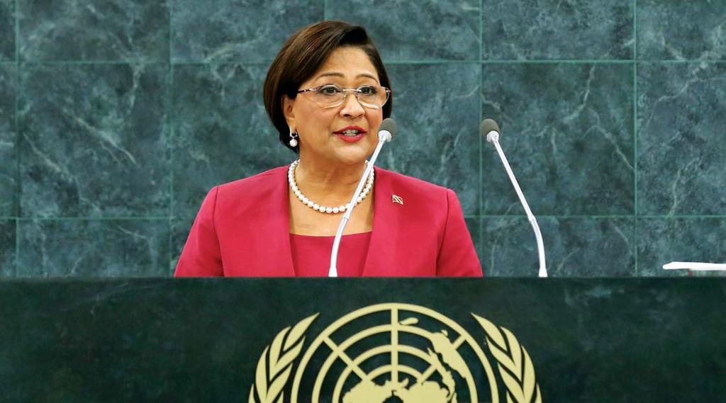 Kamla Persad-Bissessar, Prime Minister of Trinidad and Tobago, addresses the general debate