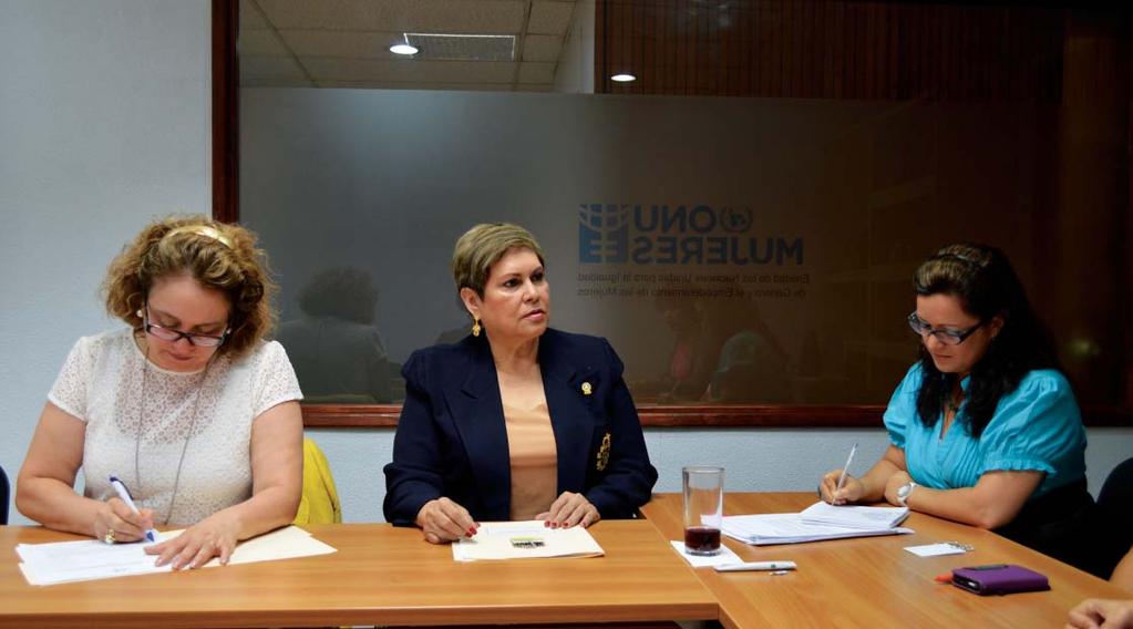 Suazo, President of the Commission for Women, Childhood, Youth and Family of the PARLACEN; and Sofía Vásquez, Political
