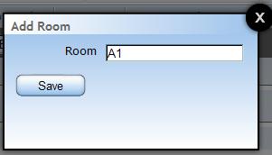 1.) From the Setup screen, click Add Room. 2.) Enter a Room Number or Title. 3.) Click Save. 4.