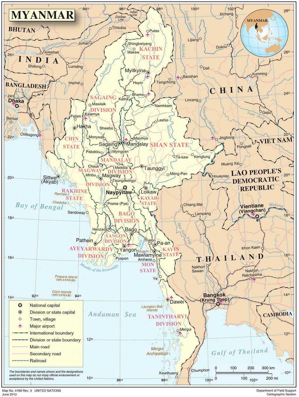 Source: Map of Myanmar, no. 4168 Rev.