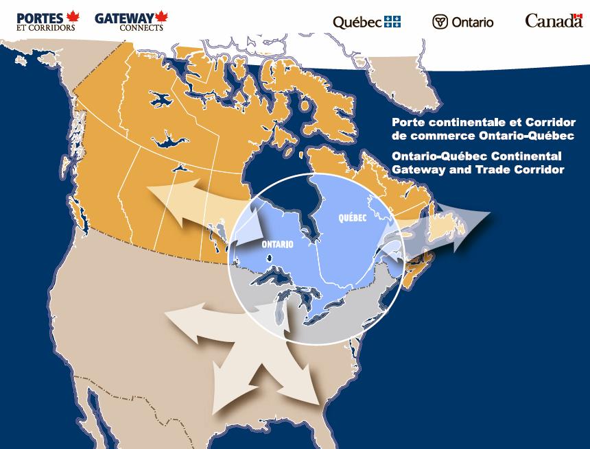 Development of the Ontario-Québec continental gateway and trade corridor Coordinatedeffort ledby multilateral working groups: Federal government