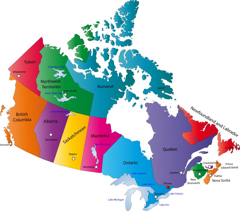 Eight out of ten Canadians live within miles of the border between Canada and the United States because, in the southern region, the weather is warmer and it is easier to trade with the United States.