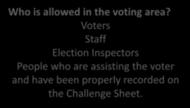 Voters Staff Election Inspectors People