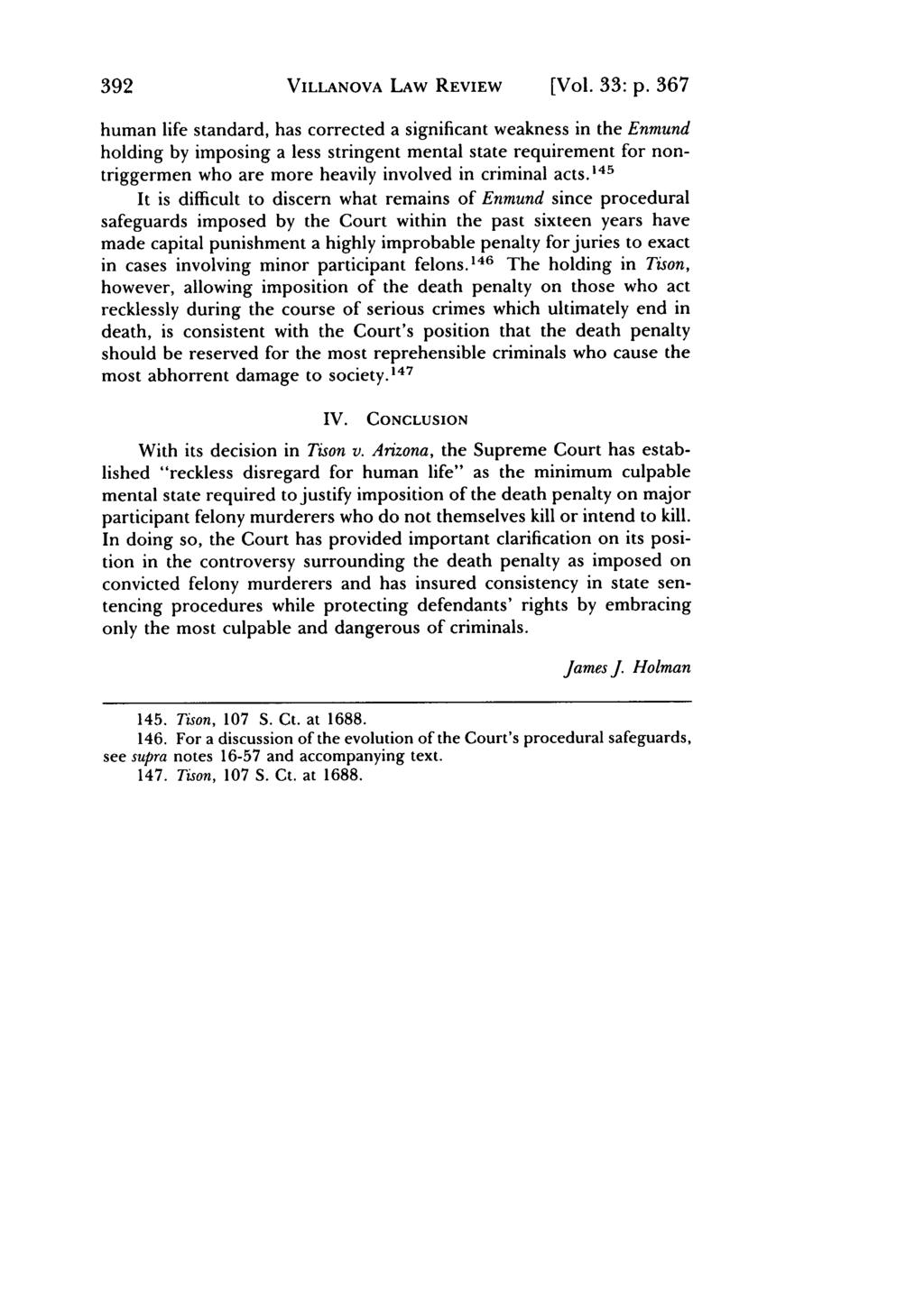 Villanova Law Review, Vol. 33, Iss. 2 [1988], Art. 4 392 VILLANOVA LAW REVIEW [Vol. 33: p.