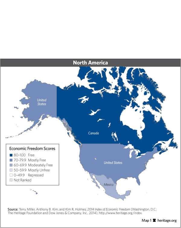 NORTH AMERICA: AMERICA S STARTLING DECLINE North America s three countries have been linked by a regional trade agreement, the North American Free Trade Agreement (NAFTA), since 1994.