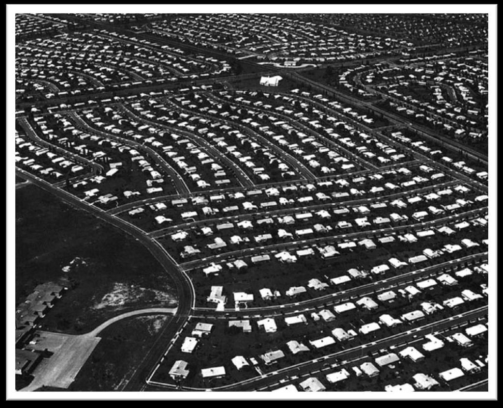 Suburbia, home of the happy housewife Levittown track homes of the 1950s