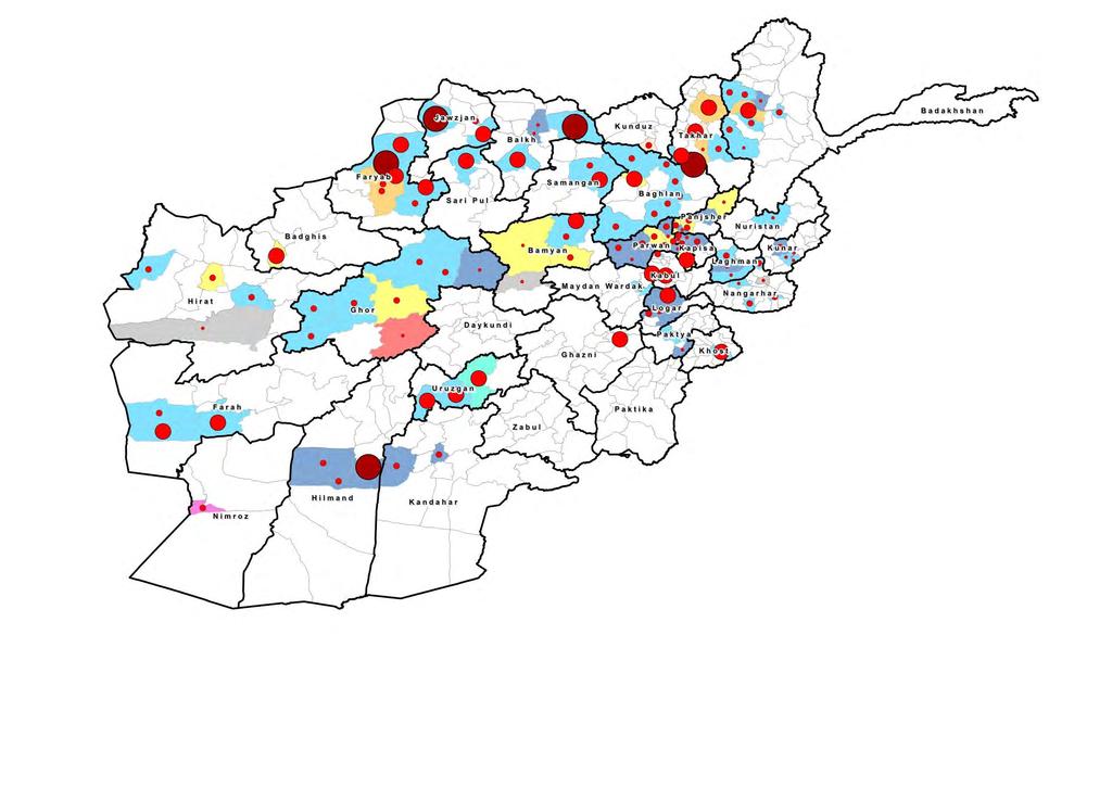 AFGHANISTAN Rapid Assessment Form (RAF) Country overview January to August 4 Disclaimer and Source: This map is compiled by immap on IOM data of natural disasters occurred in 4.