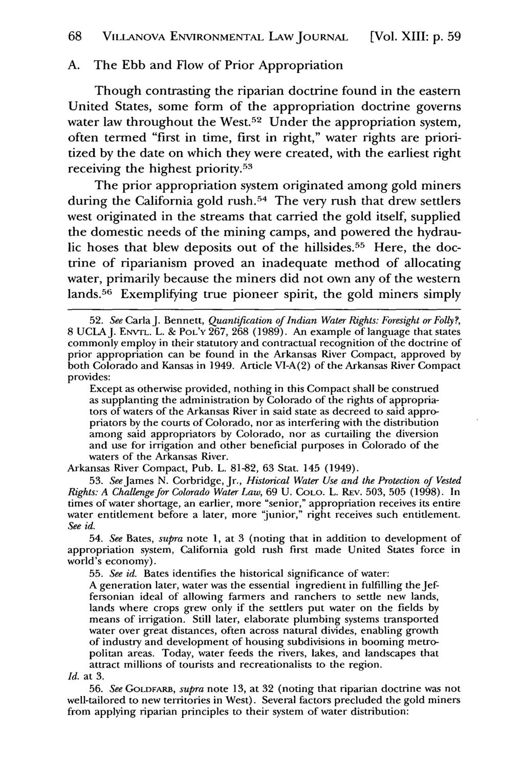 Villanova Environmental Law Journal, Vol. 13, Iss. 1 [2002], Art. 2 68 VILLANovA ENVIRONMENTAL LAW JouRmi. [Vol. XIII: p. 59 A.