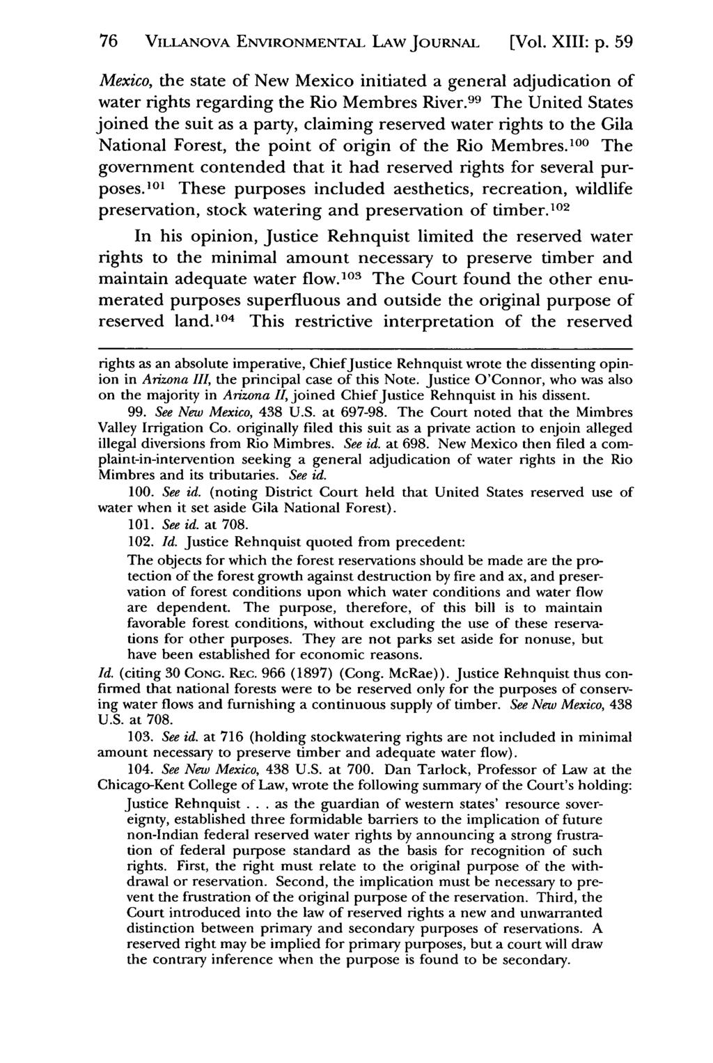 76 VILlANovA Villanova Environmental ENVIRONMENTAL Law Journal, LAw Vol. 13, JouR Iss. 1 [2002],.AL Art. [Vol. 2 XIII: p.