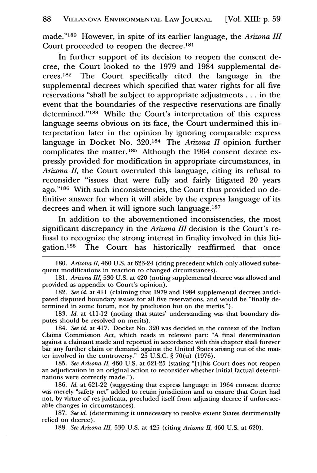 88 VILLANovA Villanova Environmental ENVIRONMENTAL Law Journal, LAw Vol. JouRNAi. 13, Iss. 1 [2002], Art. [Vol. 2 XIII: p. 59 made.