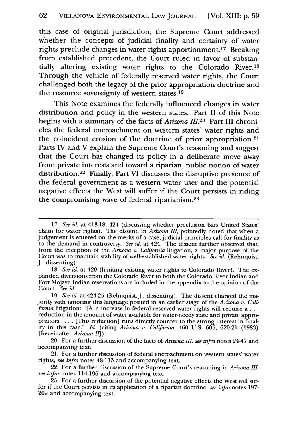 62 VILLANOvA Villanova Environmental ENVIRONMENTAL Law Journal, LAw Vol. JouRNAL 13, Iss. 1 [2002], Art. [Vol. 2 XIII: p.
