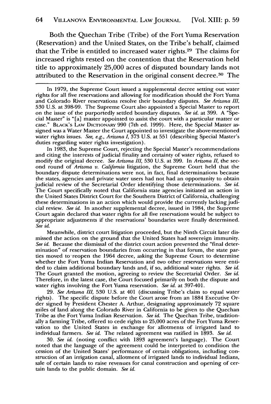 Villanova Environmental Law Journal, Vol. 13, Iss. 1 [2002], Art. 2 64 VILLANovA ENVIRONMENTAL LAW JOUJRNAL [Vol. XIII: p.