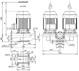 TWIN PUMPS - T and AT AT-9/ Hz Motor V KZ- H F KZ- J F P N [kw] I N [A] [kg] H [mm], 9 77 7, 7 77 Hz r/min DN One unit running Hz r/min DN Two units running NPS 7 7 m/s m/s