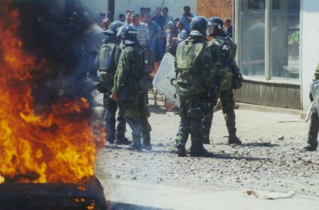 Observations on Civil Administration GAO has reported and testified on corruption in Bosnia. Source: NATO. International police in Kosovo confront rioters.