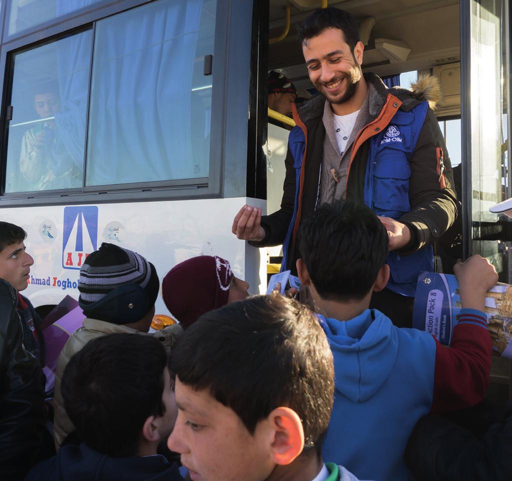 IOM safely transported 1,194 Syrian refugees from Raba a AlSarhan Transit Center to the camps, and a total of 600 Syrian refugees were reunited with their families in camps.