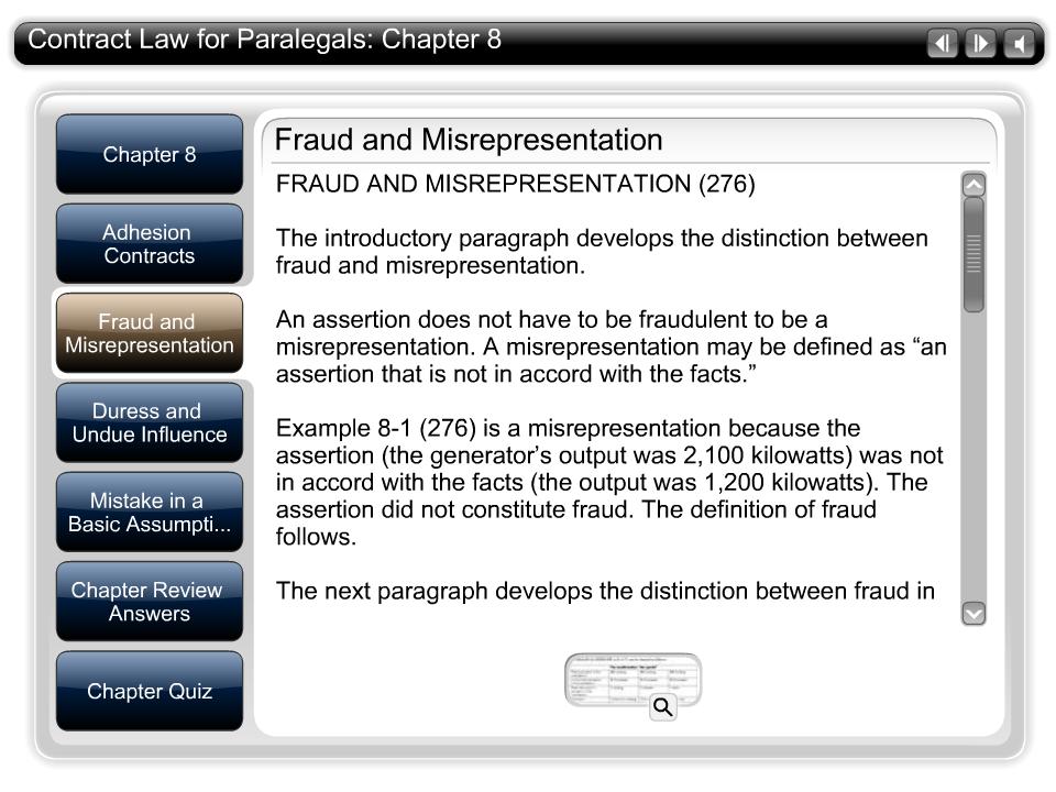 Fraud and Misrepresentation Tab Text FRAUD AND MISREPRESENTATION (276) The introductory paragraph develops the distinction between fraud and misrepresentation.